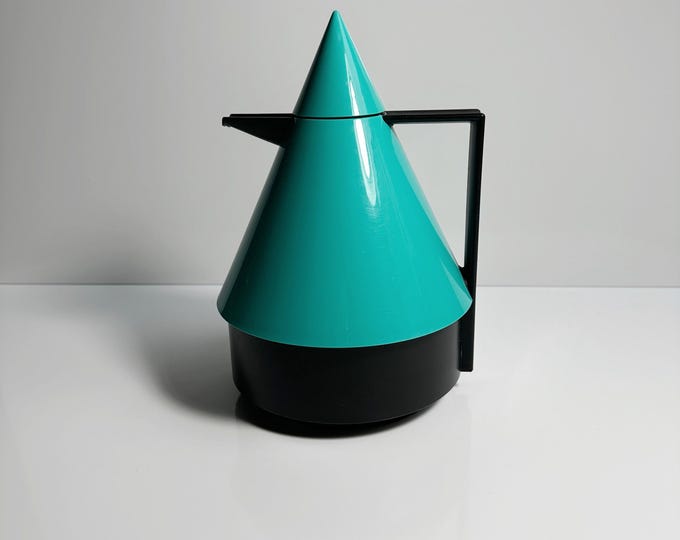 Vintage Emsa Rio Thermos Flask Mint Green 80s Green Plastic Resin Jug Coffee Tea 1980 Insulated Jug Postmodern Memphis Milano Ettore Sottsass