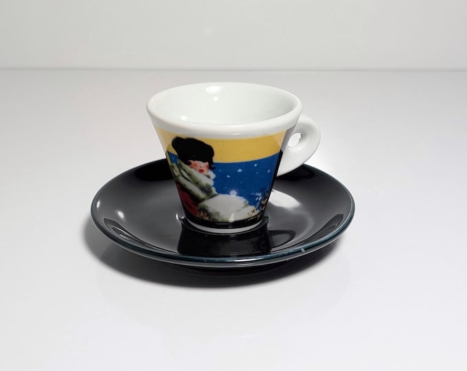 6x Pirelli Limited Edition Espresso Cups Set 80s 90s Clown Harlequin Pierrot Espresso Cups Italy