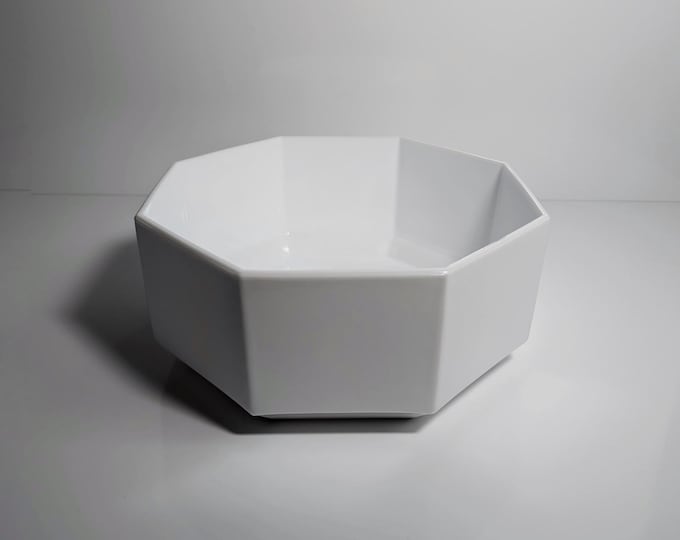 Arcoroc Octime Bowl White Frosted Glass Arcopal Glass France Set 80s 90s Luminarc France Art Deco Revival