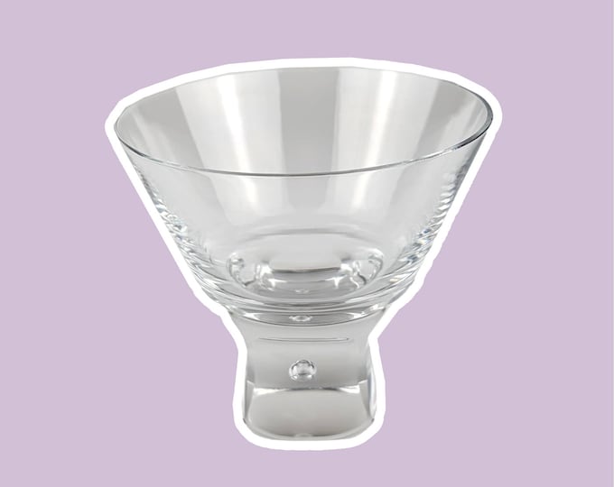 5 Vintage Dessert Ice Cream Bowls Crystal Glass Italy Bubble Sergio Asti Design 70s 1970s