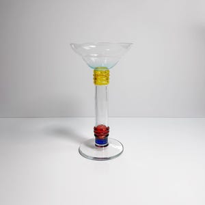 Vintage Postmodern Glass Vase Leonardo Flower Vase Transparent Geometric Modern Memphis Milano 90s 1990 1990s Germany Asa Otto Quelle