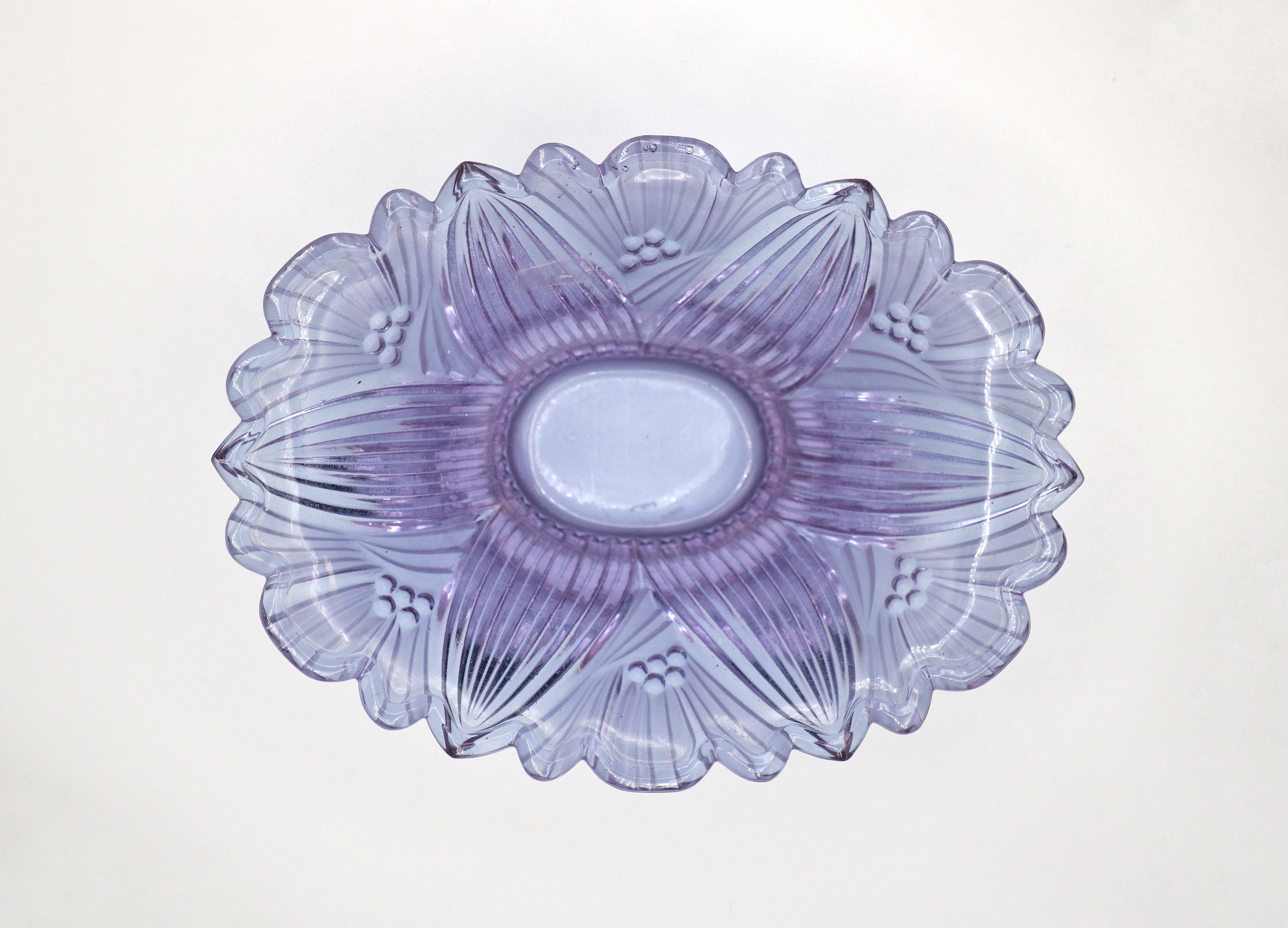 Vintage Bohemian Bowl Alexandrite Glass Neodymium 1950s Mid Century 60s  Lilac Pink Light Blue Plate Platter Seguso Vetroalexandrite Neodymium 