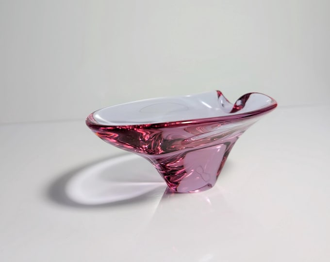 Vintage Bowl Ashtray Alexandrite Bohemia Czech CZ Neodymium Glass Mid Century Sklo Union Zelezny Brod ZBS Miroslav Klinger 1950s 50s