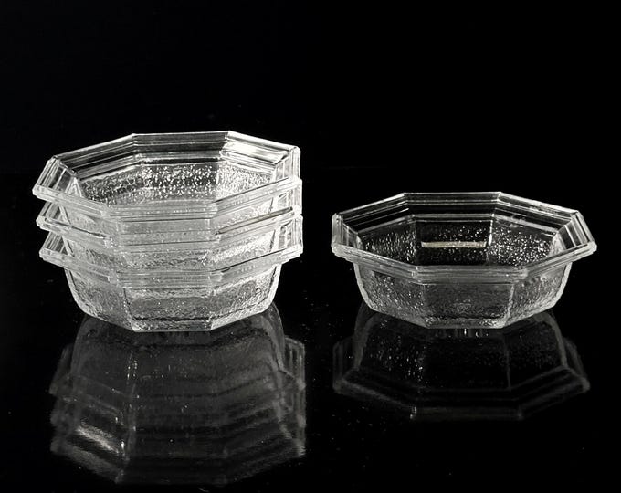 5x Vintage Art Deco Revival WMF Cabaret 1907 Lead Crystal Glass Bowl 80s Dessert Plate Plate 1960 Classicism