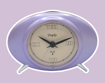 Vintage Alarm Clock Lilac 80s 90s Postmodern Clock Space Age Design Alarm Clock 80s Memphis Milano Sottsass 1980 1980s 80s