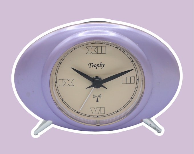 Vintage Alarm Clock Lilac 80s 90s Postmodern Clock Space Age Design Alarm Clock 80s Memphis Milano Sottsass 1980 1980s 80s