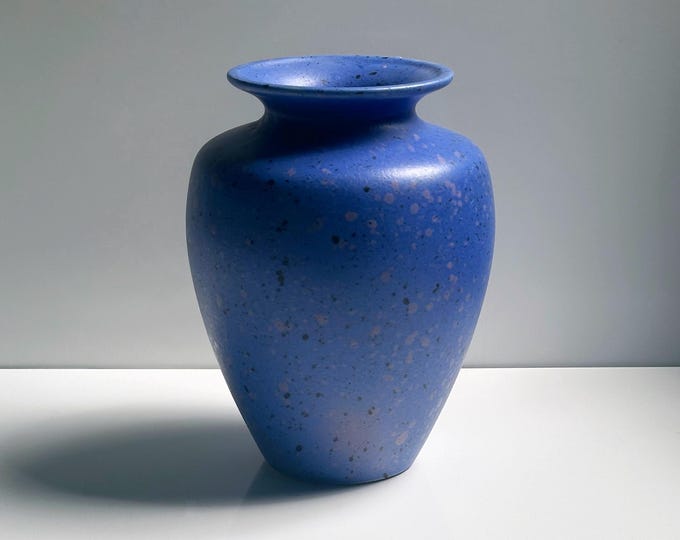 Vintage Postmodern Vase Flower Vase Ceramic MF Design Blue Speckles Dots Purple Pink Memphis Milano 90s 90s 1990 1990s Germany Asa