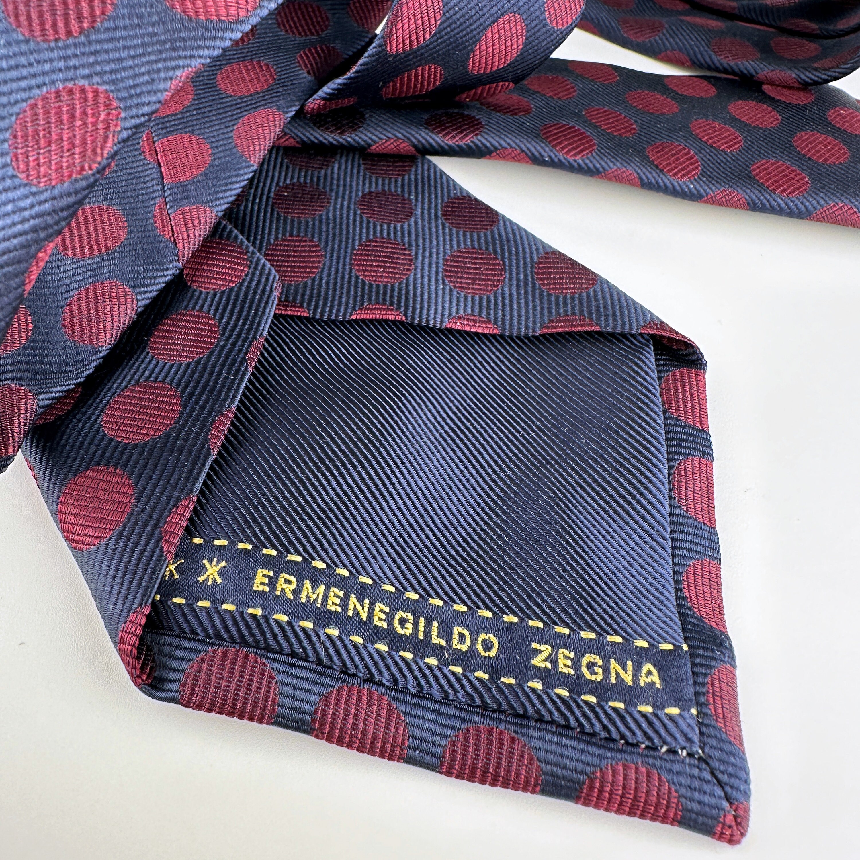 Vintage Ermenegildo Zegna Silk Tie 90s 80s Pattern Milano Dots 