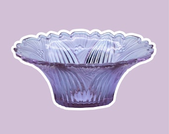 Vintage Bohemian Bowl Alexandrite Glass Neodymium 1950s Mid Century 60s Lilac Pink Light Blue Plate Platter Seguso VetroAlexandrite Neodymium