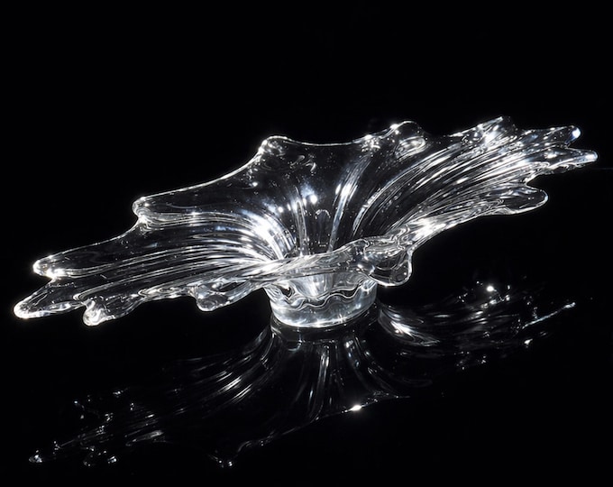 Large Murano crystal glass bowl, fruit bowl, Italy, 1970s/1980s