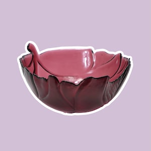 Vintage Purple Glass Bowl Bowl from the 80&#39;s Art Deco Cabbage Red Cabbage Luminarc Arcoroc