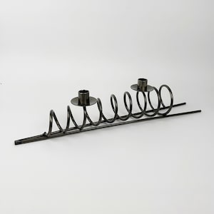 vintage metal candle holder black spiral 80s 90s Memphis Milano Postmodern candlestick candlestick