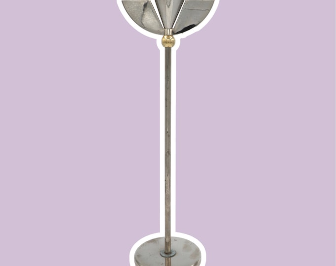 vintage metal candle holder silver 80s 90s Memphis Milano postmodern candlestick candlestick angel wings