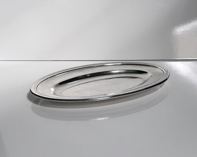 1930s Christofle silver-plated tray Grand Hotel du Lac St. Moritz vintage metal Art Deco bowl plate serving bowl platter silver