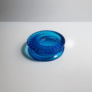 Vintage Boho Cenicero Bowl Azul Azul CZ Vidrio Azul 60s 70s Seguso Cobalto Azul Ultramarino