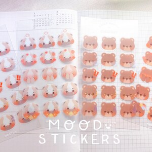 Feuilles d'autocollants pour l'humeur châtaigne et grand-mère | Adorables stickers pour agenda Bullet Journal Scrapbooking Déco