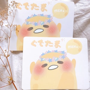 Gudetama-kunstprint bloemen | Leuke print met eierkamerdecoratie