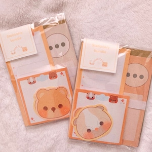 Cute Bear and Guinea Pig Stationery Bundle | Cute Stationery Set | Cute Memo paper | Bullet Journal Scrapbook Planner | Kawaii Sticky Notes