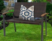 Handcrafted Garden Bench Outdoor Bench Yard Bench Park Bench Patio Metal Rattan Bench for Garden, Pool, Backyard, Lawn Home Decorations