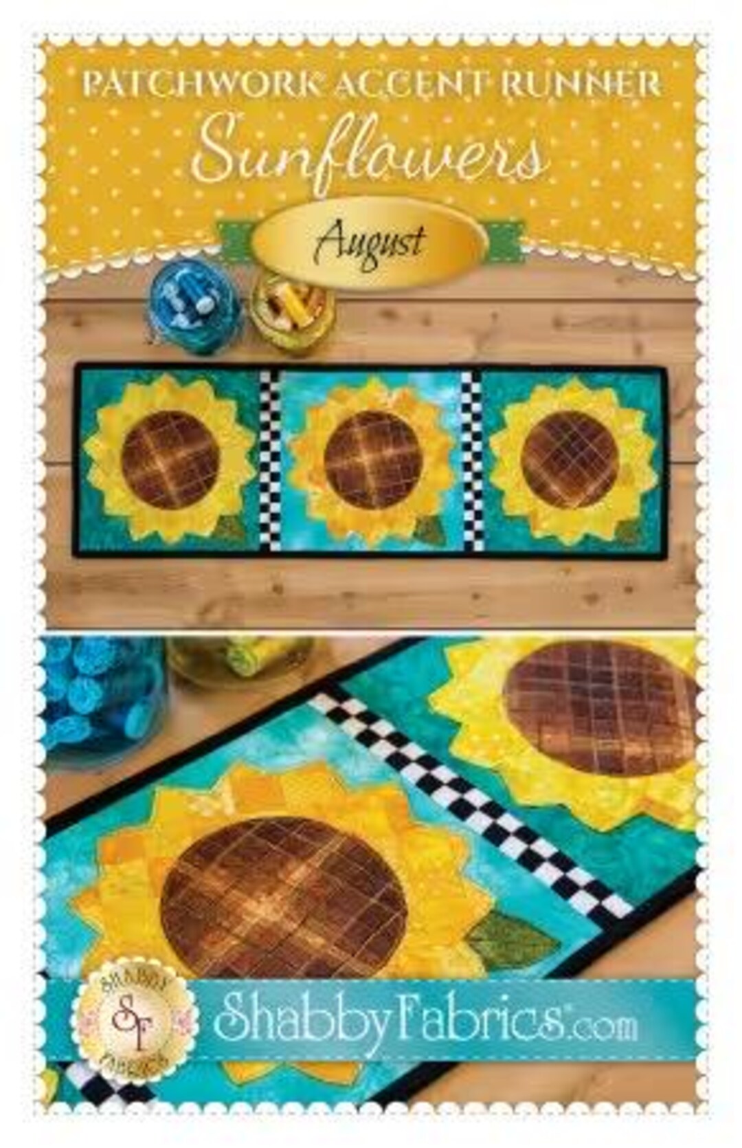 Shabby Fabrics- Patchwork Accent Runner Sunflower August - Etsy