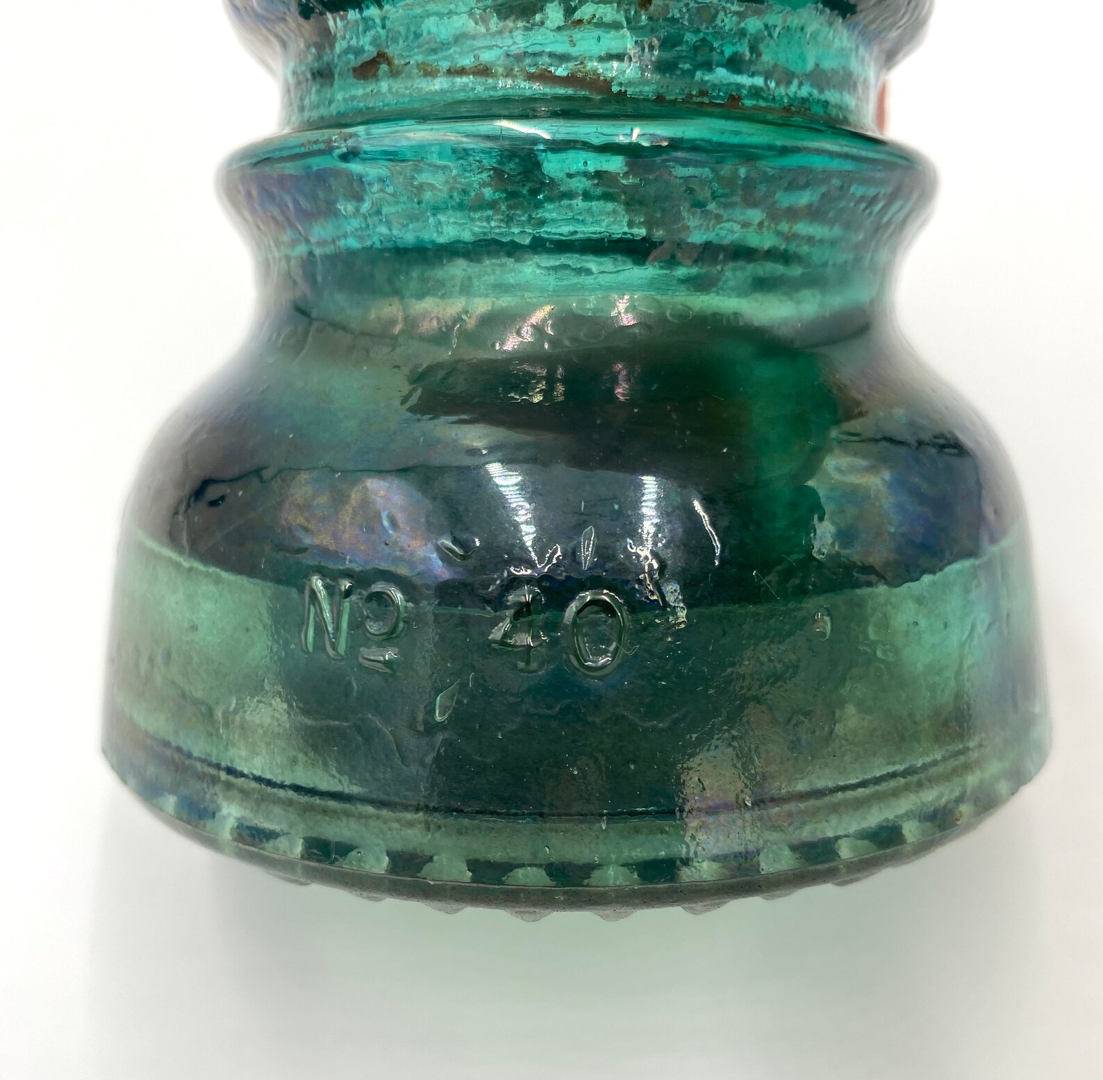 Hemingray40 Heavy Blue Green Glass Cover Paperweight Electric Etsy