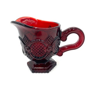 Vintage AVON Ruby Red 1869 Cape Cod Collection Creamer holder.