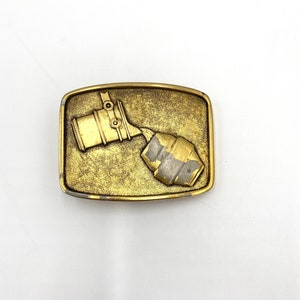 Belt Buckle Gold Tone Vintage Heavy Duty.