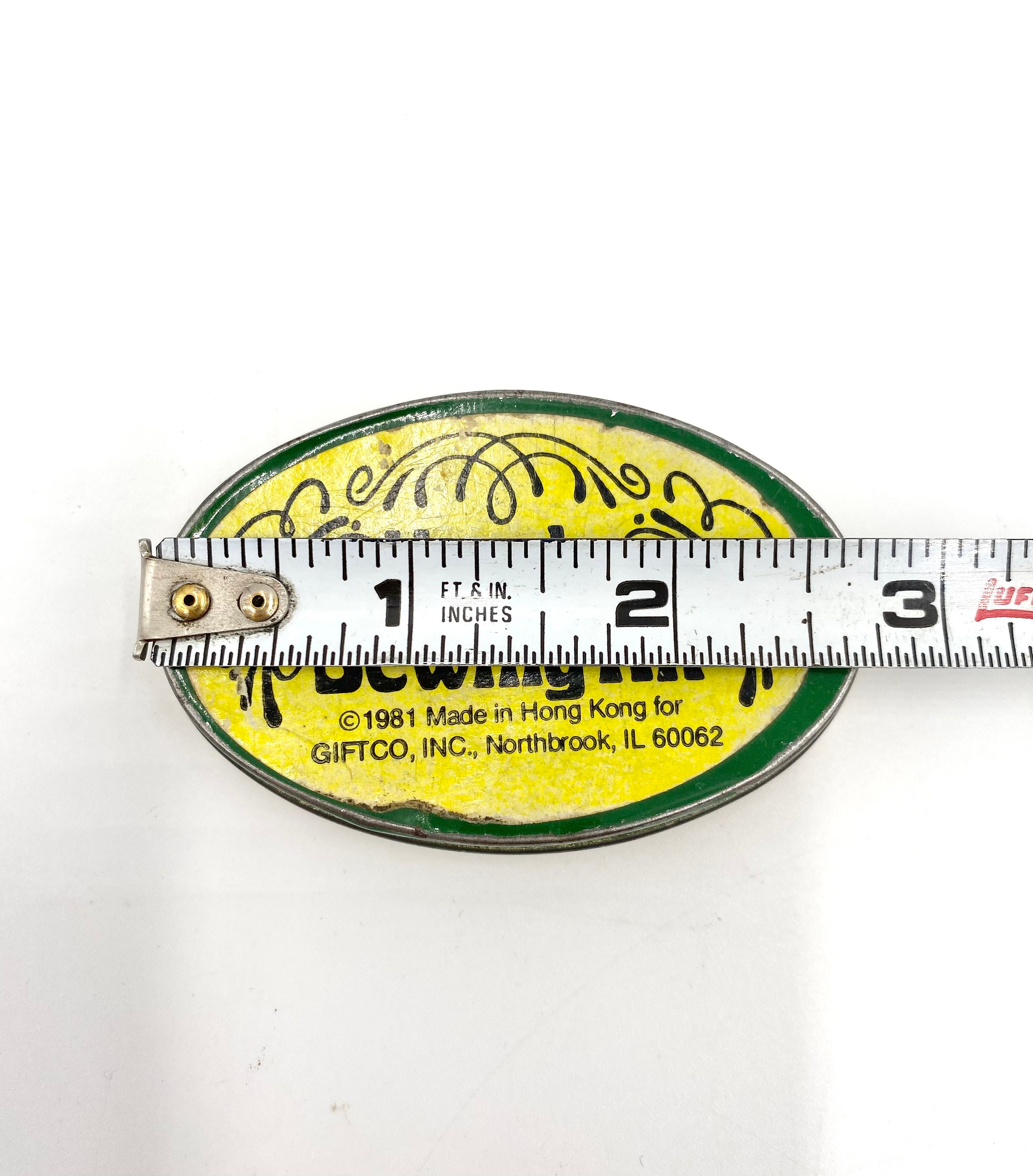 Coca Cola Vintage Handy Oval Tin Sewing Kit 1981 Gift Co Inc Dents