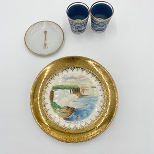 Niagara Falls Souvenirs  New York Collectibles Travel Plate Tumblers Vintage Souvenirs