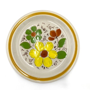Vintage Dish Serving Platter Stoneware Japan Bouquet Flowers 12 inch Handpainted