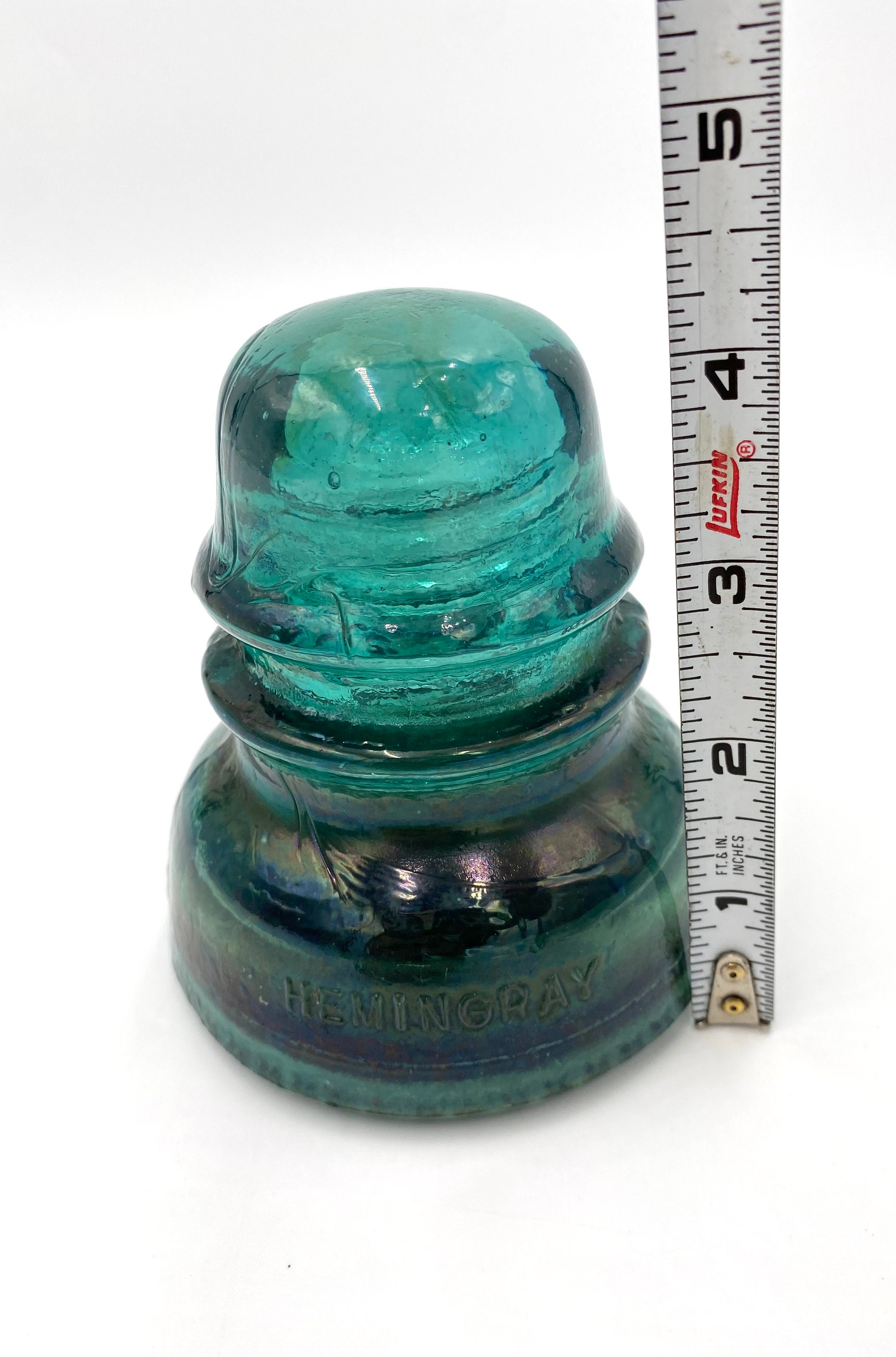 Hemingray40 Heavy Blue Green Glass Cover Paperweight Electric Etsy