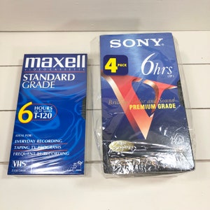 Nastri VHS Nastri VCR 3 nastri video VHS Sony T120VF di qualità premium e una videocassetta Maxell vuota.