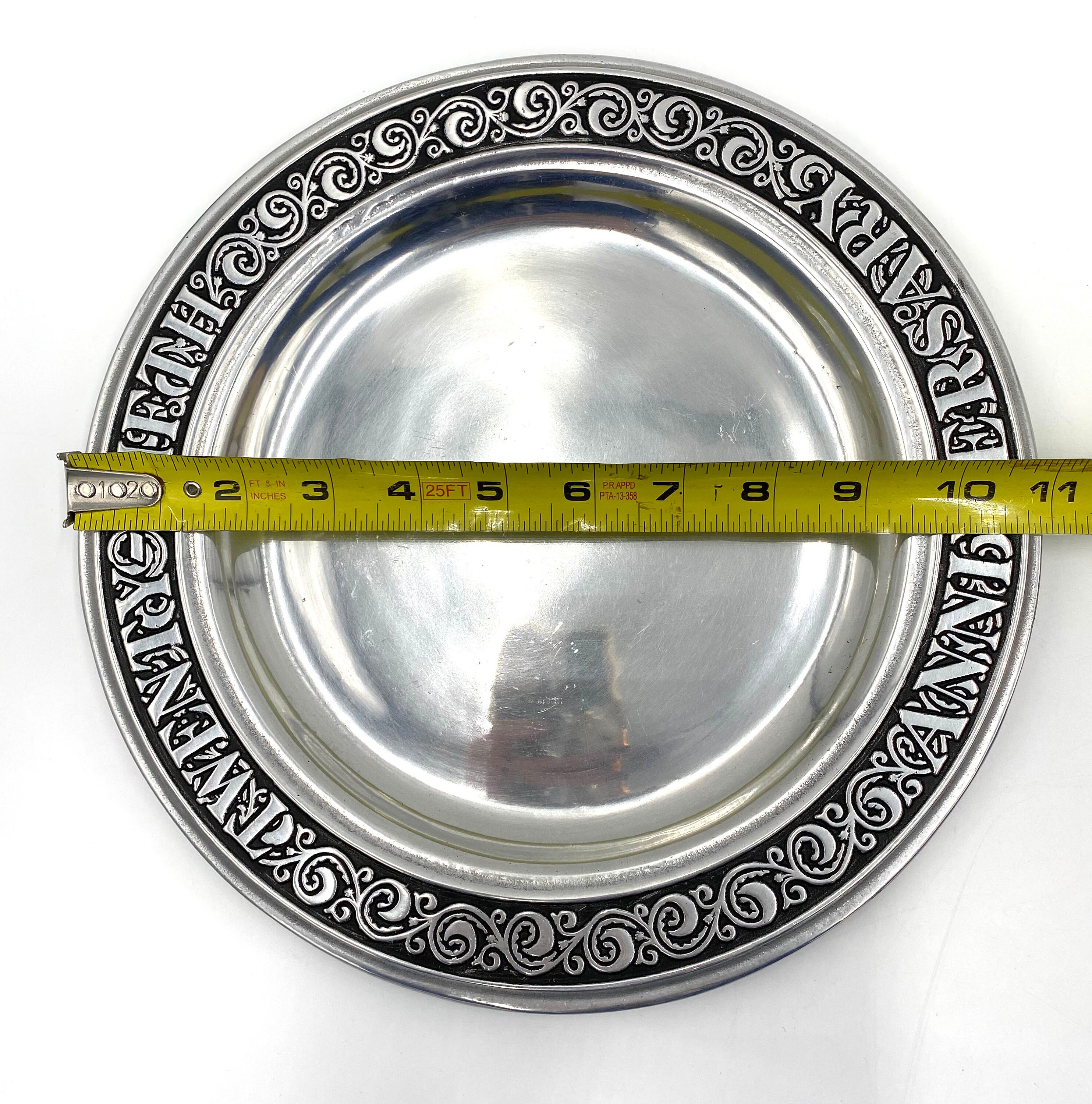 Plate Pewter Wilton Armetale Pewter Vintage 25th Anniversary