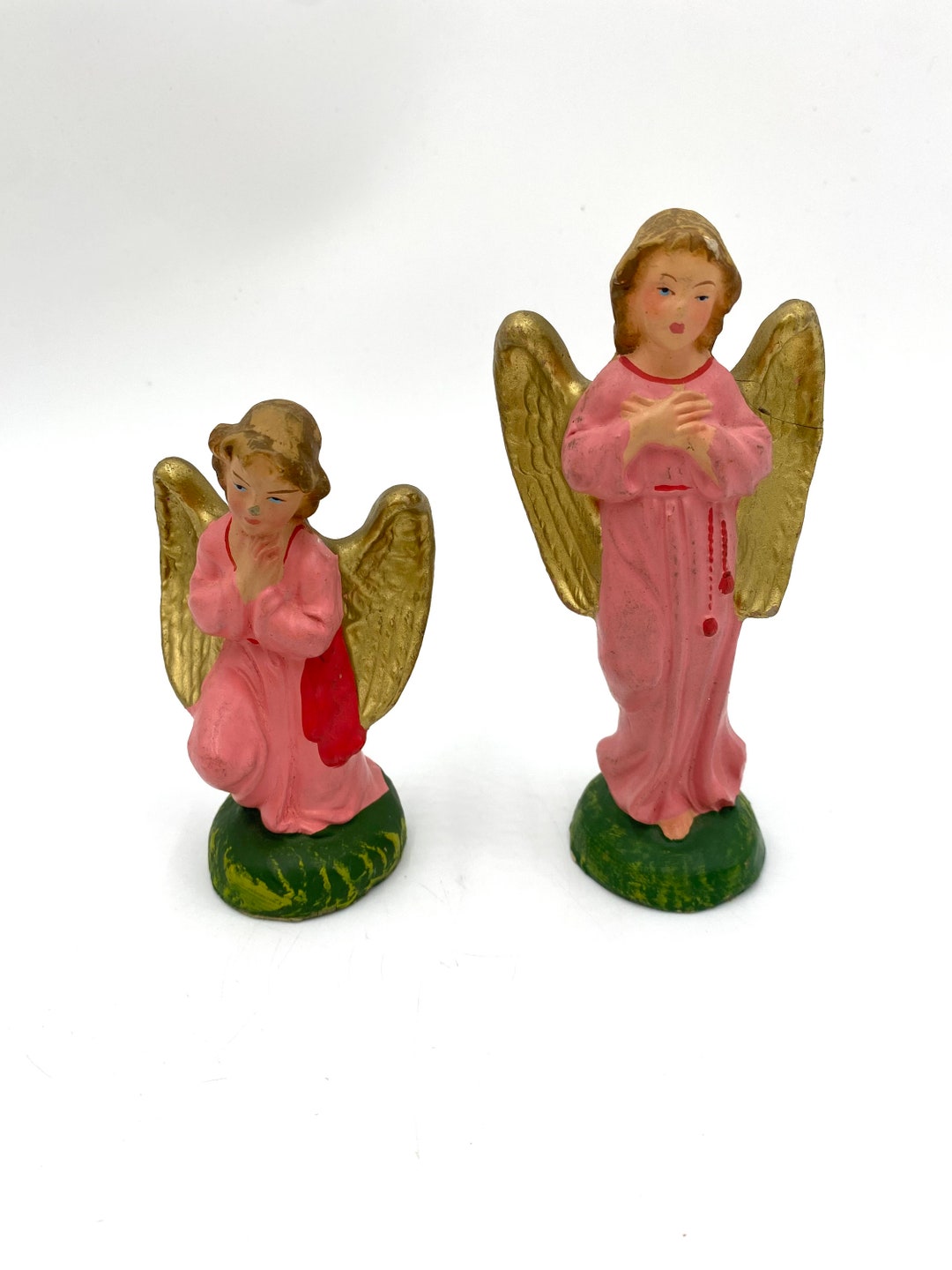 Old Vintage Nativity Scene REPAIRED Angels Chalk Plaster Etsy