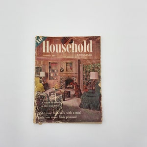 Vintage Household Magazine Nov 1955 Missing Back Cover.