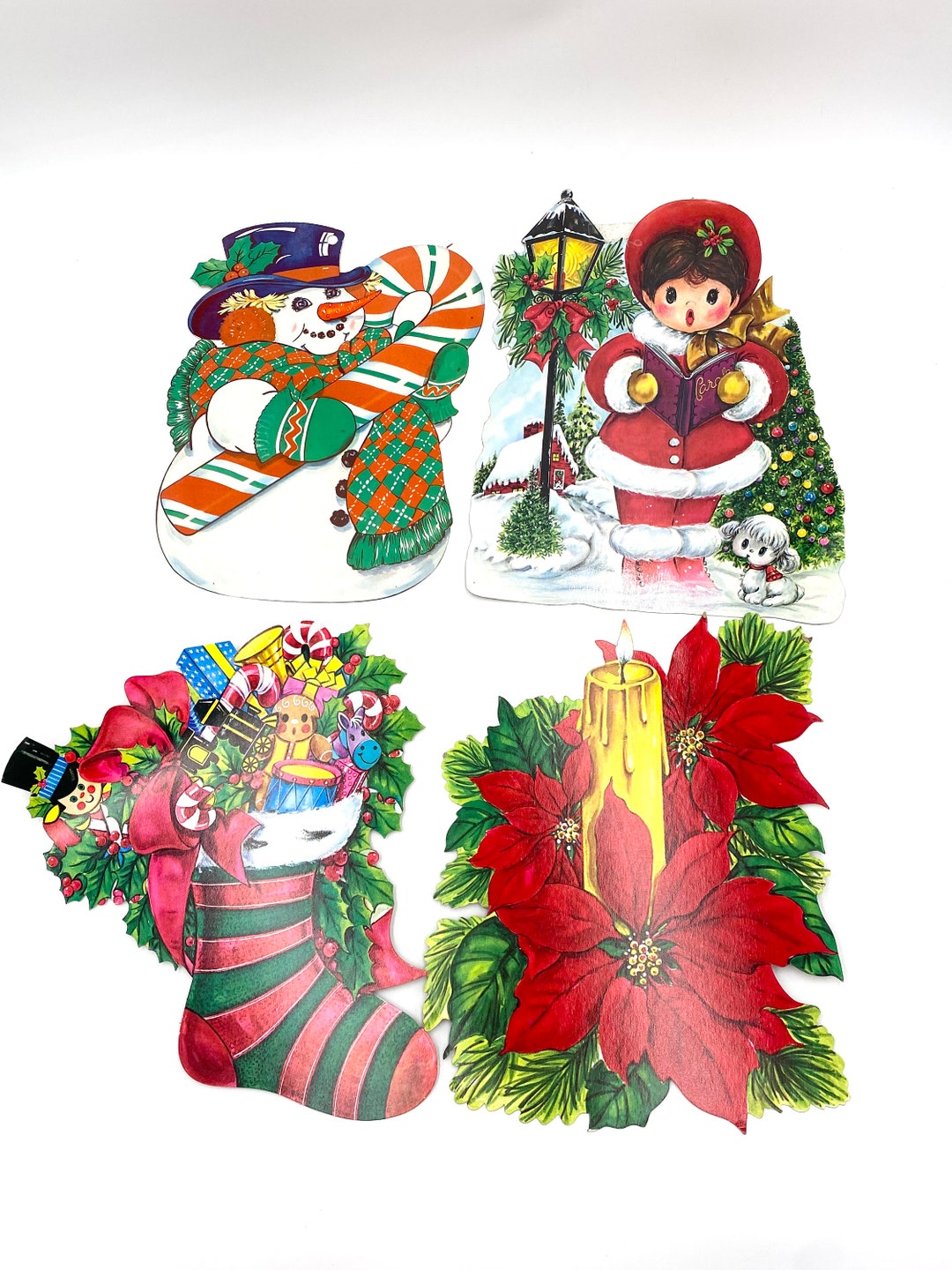 Vintage Christmas Wall Hangings Holiday Decorations Lot of 4. Etsy