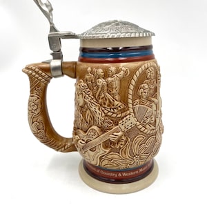 Beer Stein Country And Western Music Stein Beer Mug Barware Man Cave Handcrafted Vintage 1994