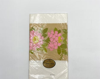 Vintage tafelkleed papier roze groen bloemen brug tafelkleed 44 x 44 inch retro.