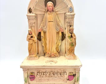 1937 Mission Supply Co Detroit Yeso Religioso Santuario Virgen María Santa Ana San José Decoración Católica