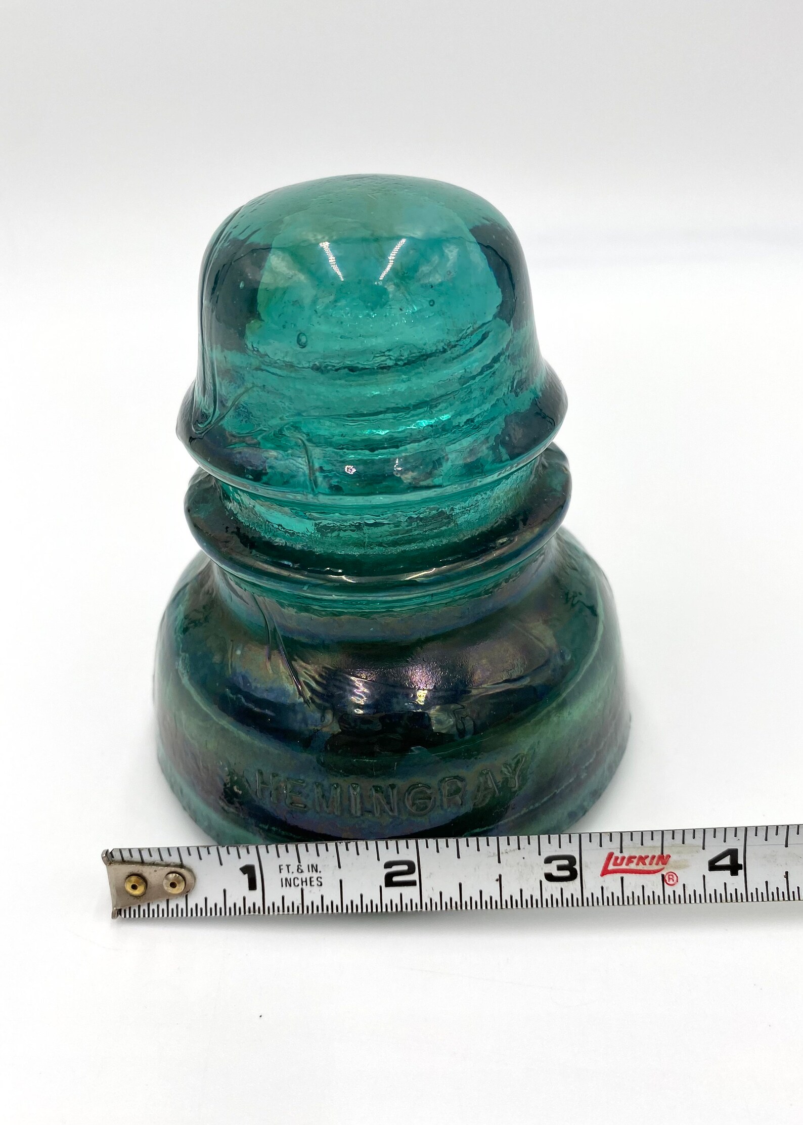 Hemingray40 Heavy Blue Green Glass Cover Paperweight Electric Etsy