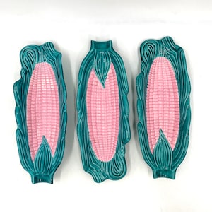 Vintage ceramic corn cob dishes Set of 3