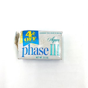 VINTAGE Bar Soap Phase III Bar Soap Deodorant Bar Aqua 3.5oz.