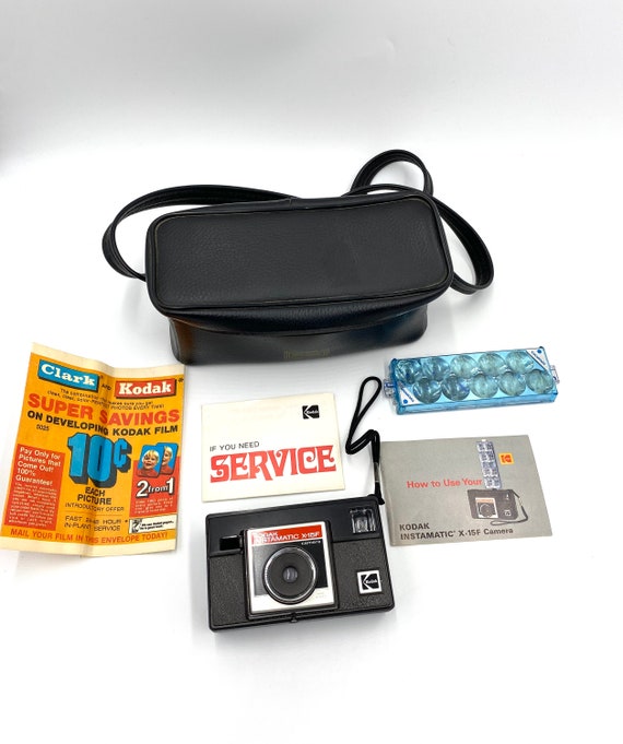 Appareil Photo Vintage Kodak Instamatic 100 – Avec étui Cuir Noir – Années 60