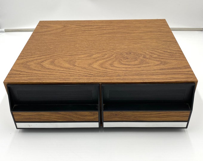 Vintage VHS Tape Holder Wood Grain 2 Drawer Storage Etsy