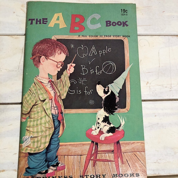Vintage Children's Soft Cover Book - “THE ABC BOOK”  Pictures by Isabella Carpenter, Copyright 1955, Ottenheimer Publishers, Inc.