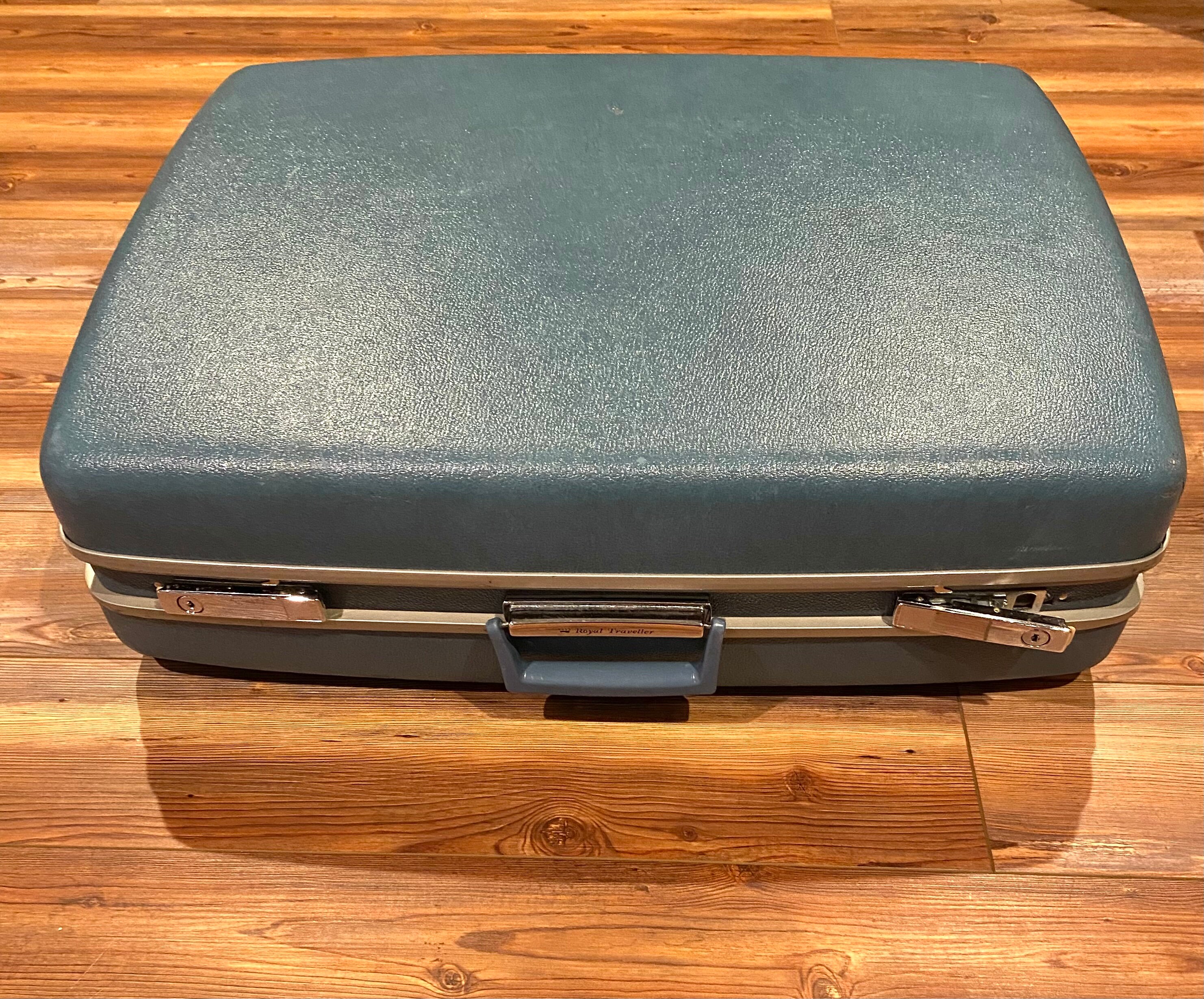 Mallette Vintage Royal Traveller Noire - Coque Rigide, 4 Attaches, Avec Clé - Style Attaché-case Rétro