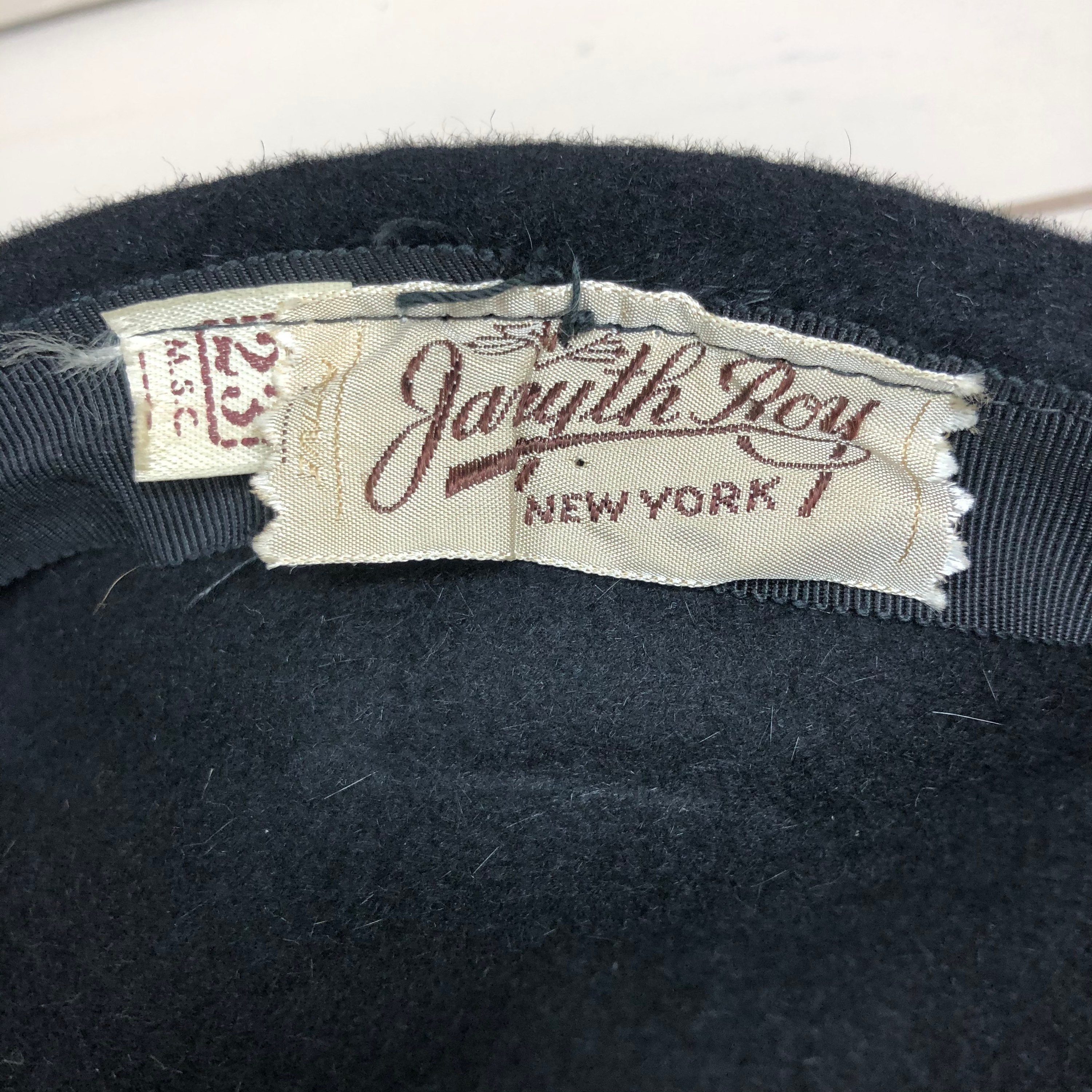 Vintage Genuine Janyth Roy Black Velour Womans Hat. New York. | Etsy