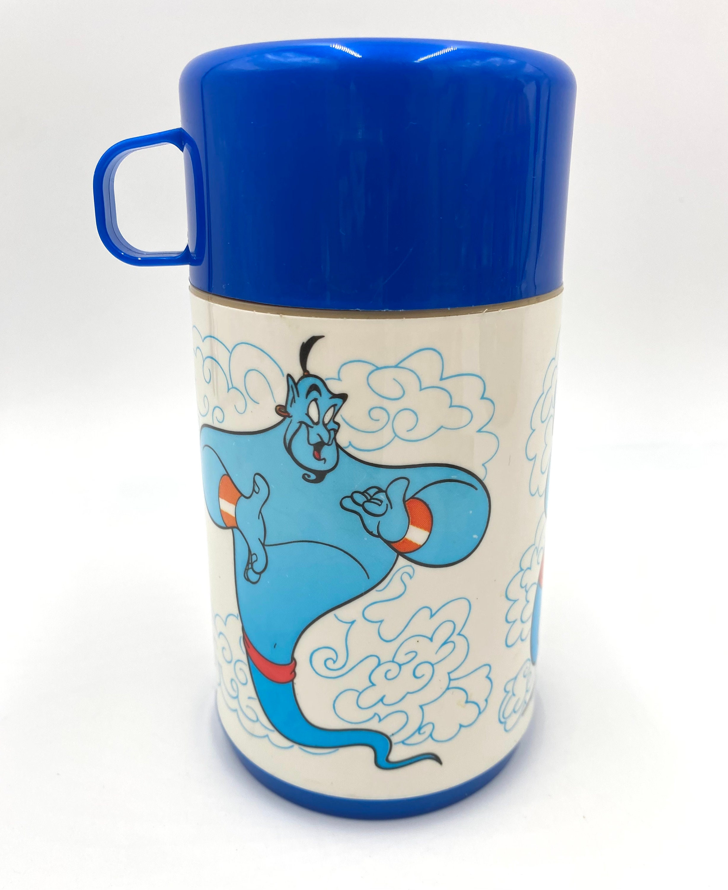 Vintage Disney's Aladdin Thermos Blue Genie 8oz Capacity