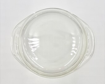 Tapa de repuesto de vidrio transparente Pyrex 6836-C-28 vintage / Tapa para cacerola / Cocina vintage con ARAÑAZOS