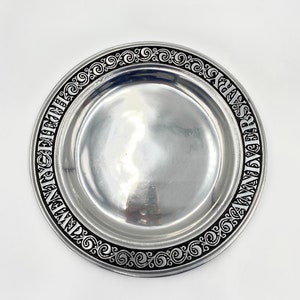 Plate Pewter Wilton Armetale Pewter Vintage  25th Anniversary Round Plate 11&quot; USA